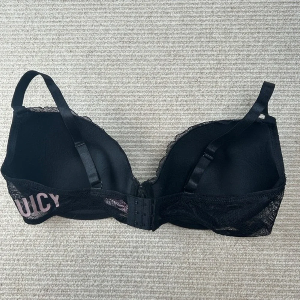 Juicy Couture Lace Bra Womens 42D Black Coquette Y2K‎ Aesthetic Style 7592-16 - Picture 3 of 8